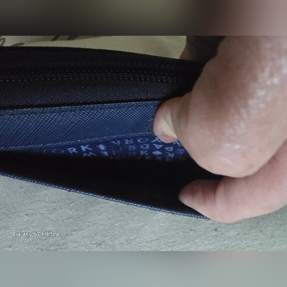 KATE SPADE ♠️ NY Navy Blue Neda Haven Lane Glitter Dot Zip Around Wallet In GUC - Picture 9 of 16